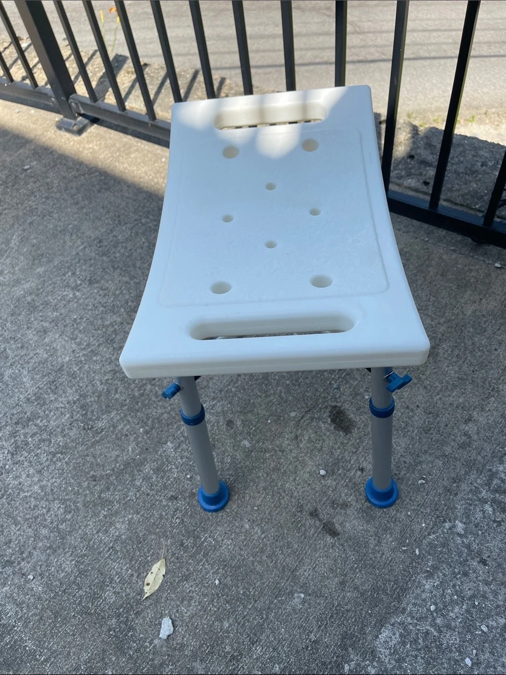 NEW White Curved Shower/Bench Stool with adjustable height